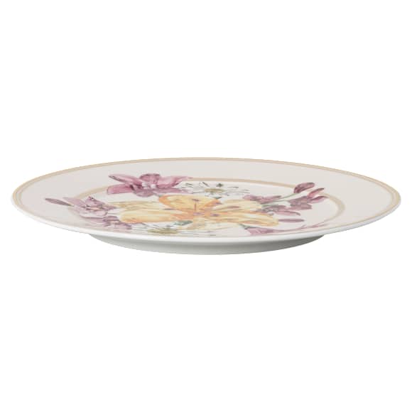 Idyllia bread plate, Porcelain, Crystal print motif, Bouquet, Multicolored - Swarovski, 5735550