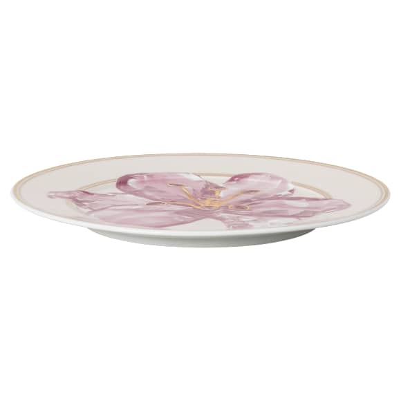 Idyllia bread plate, Porcelain, Crystal print motif, Lily, Purple - Swarovski, 5735564