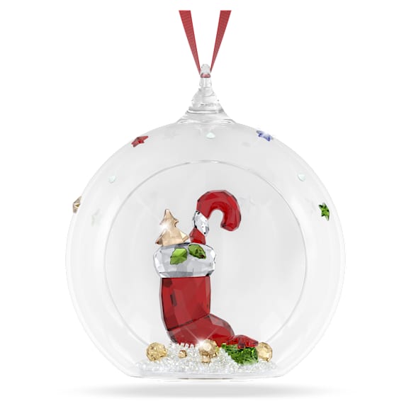 スワロフスキー　ボールオーナメント　クリスマスシーン Holiday Cheers 靴下とキャンディー ボール オーナメント, マルチ