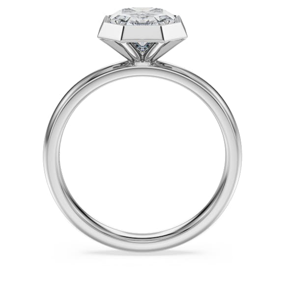 Octagon bezel ring, Lab-grown diamonds 2.0 ct tw, Octagon shape, 18K white gold - Swarovski, 5735712