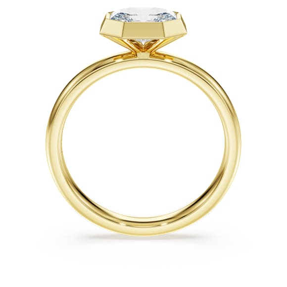 Octagon 包邊戒指, 總重 1.0 克拉培育鑽石, 八邊形, 18K 金（黃色) - Swarovski, 5735717