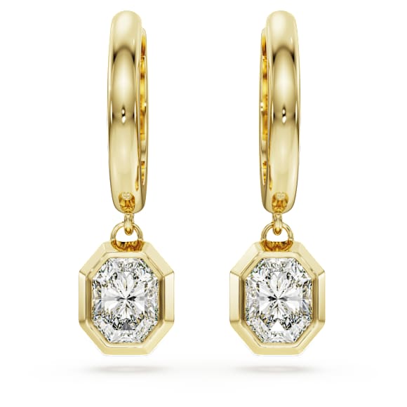 Viseči uhani Octagon, Laboratorijsko gojeni diamanti 1,0 ct tw, Osemkotna oblika, 18-karatno rumeno zlato - Swarovski, 5735726