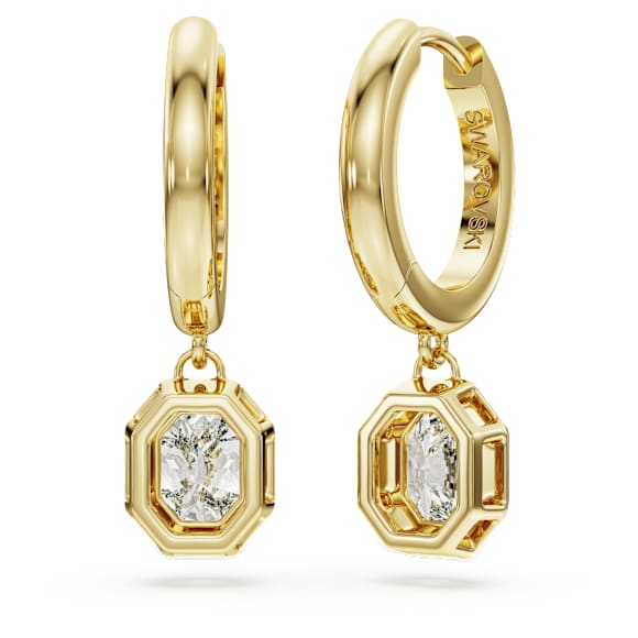 Viseči uhani Octagon, Laboratorijsko gojeni diamanti 1,0 ct tw, Osemkotna oblika, 18-karatno rumeno zlato - Swarovski, 5735726