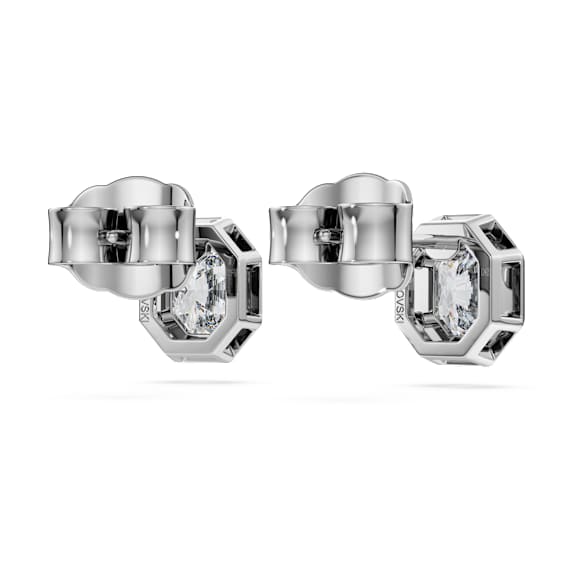 Octagon düğme Küpeler, Laboratuvarda üretilmiş elmaslar 1,0 karat toplam ağırlık, Sekizgen şekil, 18k beyaz altın - Swarovski, 5735727