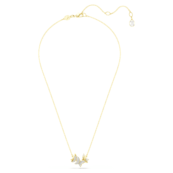 Idyllia Lilia Halskette, Schmetterling, Weiß, 18K Goldbeschichtet - Swarovski, 5736068