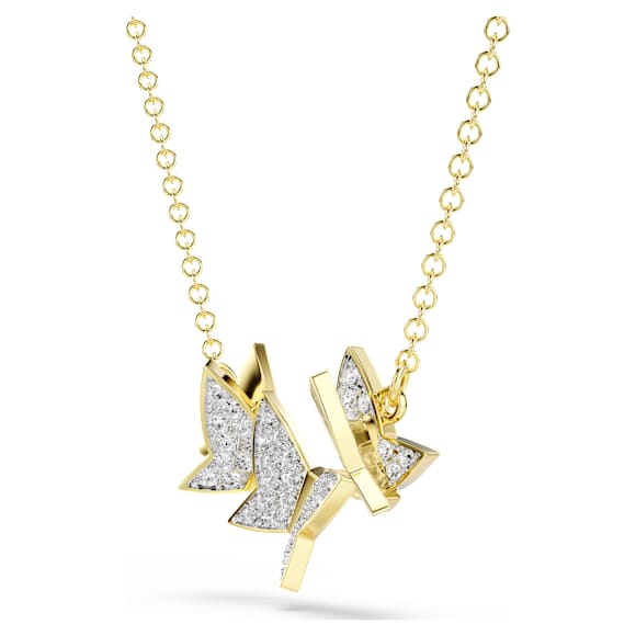 Idyllia Lilia 項鏈, 蝴蝶, 白色, 鍍金（金色飾面） - Swarovski, 5736068