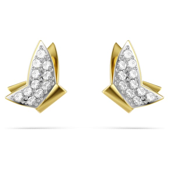 Idyllia Lilia Örhängen, Fjäril, Vit, Guldfärgad plätering - Swarovski, 5736070