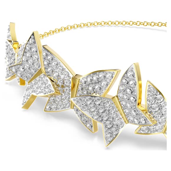 Idyllia Lilia bracelet, Butterfly, White, Gold-tone plated - Swarovski, 5736072
