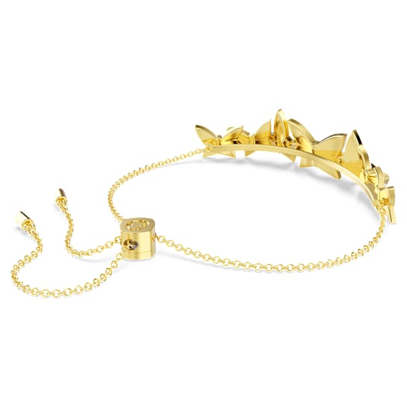 Idyllia Lilia bracelet, Butterfly, White, Gold-tone plated - Swarovski, 5736072