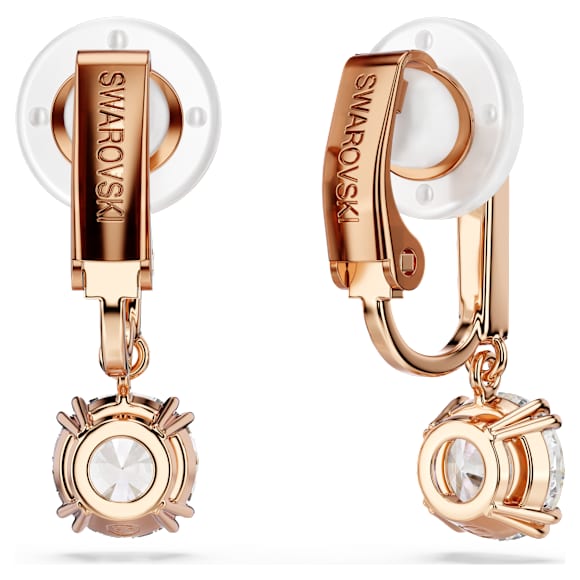 Stilla クリップイヤリング, ラウンドカット, パヴェ, ホワイト, ローズゴールドトーン・プレーティング - Swarovski, 5736940