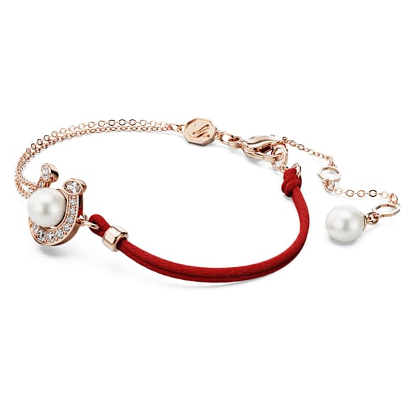 Braccialetto Symbolica, Crystal Pearl, Pavé, Ferro Di Cavallo, Bianco, Finitura oro rosa 18K - Swarovski, 5736976
