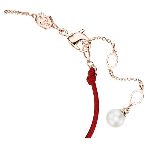 Braccialetto Symbolica, Crystal Pearl, Pavé, Ferro Di Cavallo, Bianco, Finitura oro rosa 18K - Swarovski, 5736976