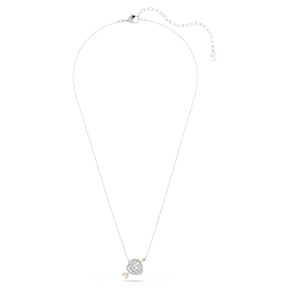 Wisiorek Idyllia, Szlify różnorodne, Serce, Biały, Wykończenie z różnobarwnych metali - Swarovski, 5737291