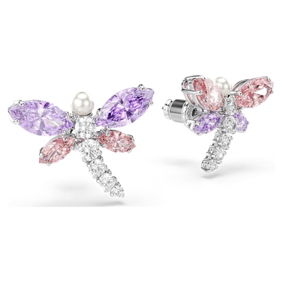Clous d'oreilles Ariana Grande x Swarovski, Tailles variées, Libellule, Multicolores, Métal rhodié - Swarovski, 5737371