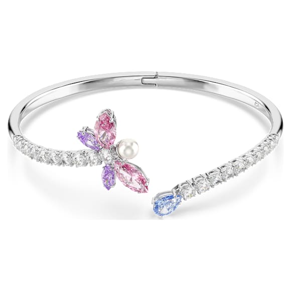 Ariana Grande x Swarovski bangle, Mixed cuts, Dragonfly, Multicolored, Rhodium plated - Swarovski, 5737400