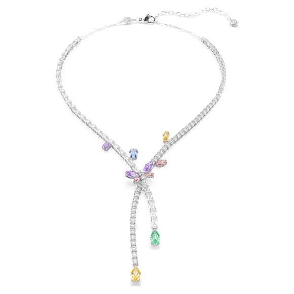 Ariana Grande x Swarovski necklace, Mixed cuts, Dragonfly, Multicoloured, Rhodium plated - Swarovski, 5737424