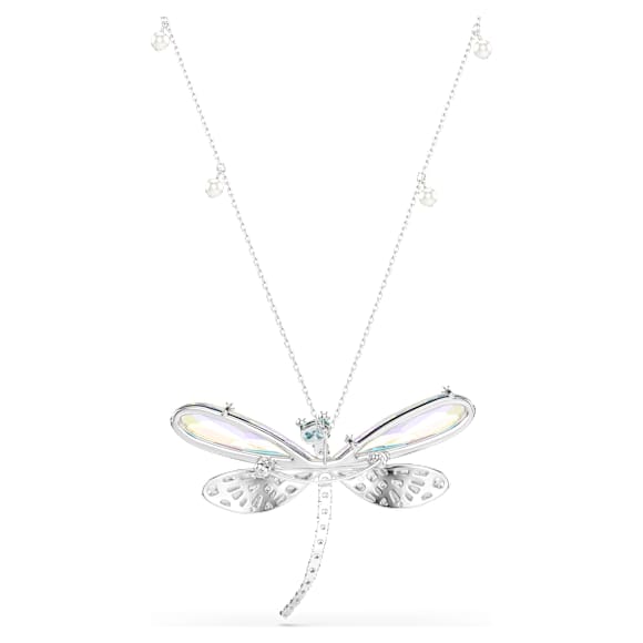 Ariana Grande x Swarovski Kolye ve broş, Kristal inci, Karışık kesimler, Yusufçuk, Beyaz, Rodyum kaplama - Swarovski, 5737429