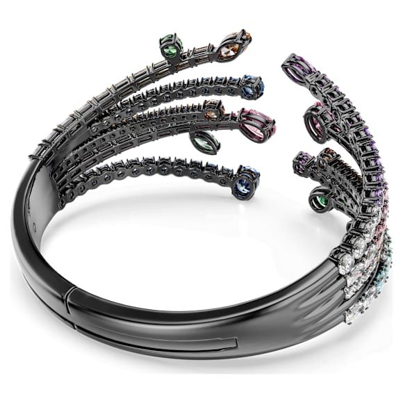 Bracciale rigido Matrix, Taglio misto, Bouquet, Multicolore, Placcato rutenio - Swarovski, 5737431
