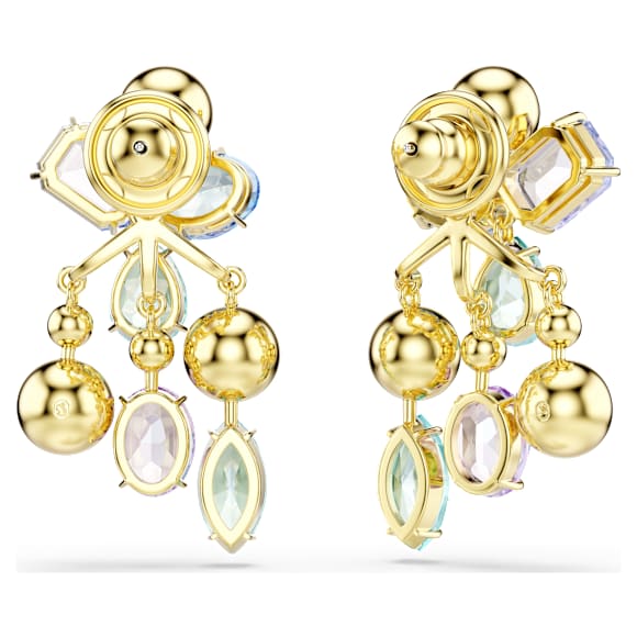 Gema earring jackets, Mixed cuts, Multicoloured, Gold-tone plated - Swarovski, 5737450