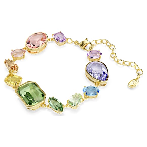 Gema bracelet, Mixed cuts, Multicoloured, Gold-tone plated - Swarovski, 5737453