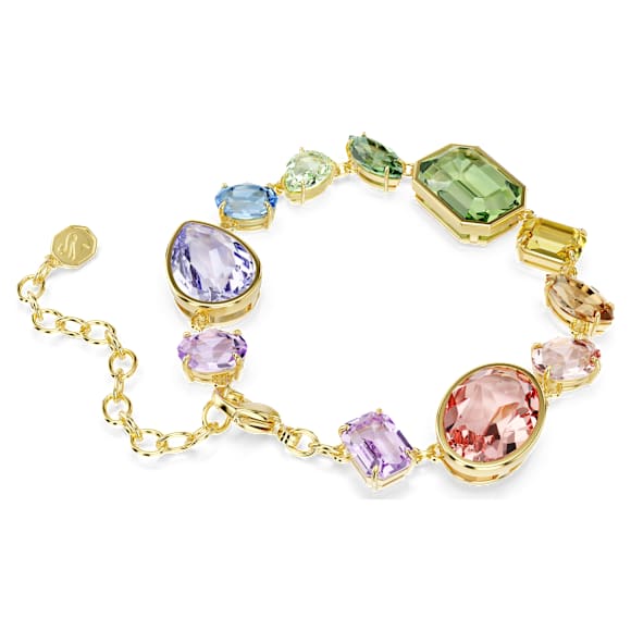 Gema Bileklik, Karışık kesimler, Çok renkli, 18k altın rengi yüzey - Swarovski, 5737453