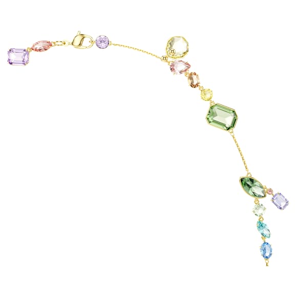 Colar longo Gema, Combinação de lapidações, Multicor, Acabamento em ouro de 18 quilates - Swarovski, 5737457