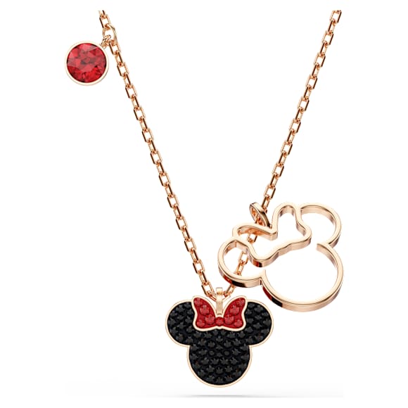 Wisiorek Mickey & Minnie, Różnokolorowy, Powłoka w odcieniu różowego złota - Swarovski, 5737558