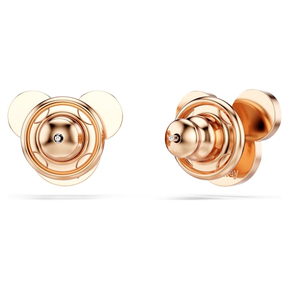 Brincos stud Mickey & Minnie, Pretos, Lacado a rosa dourado - Swarovski, 5737560