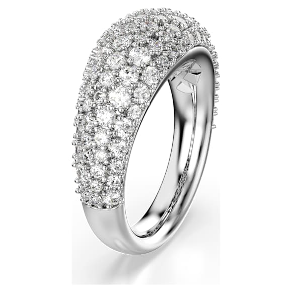 Sublima ring, White, Rhodium plated - Swarovski, 5737595