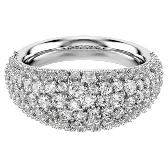 Sublima ring, White, Rhodium plated - Swarovski, 5737597