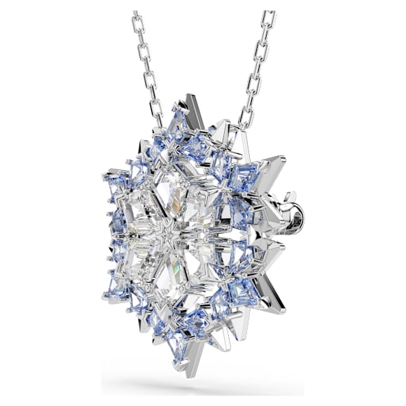 Magic pendant and brooch, Snowflake, Blue, Rhodium plated - Swarovski, 5737619