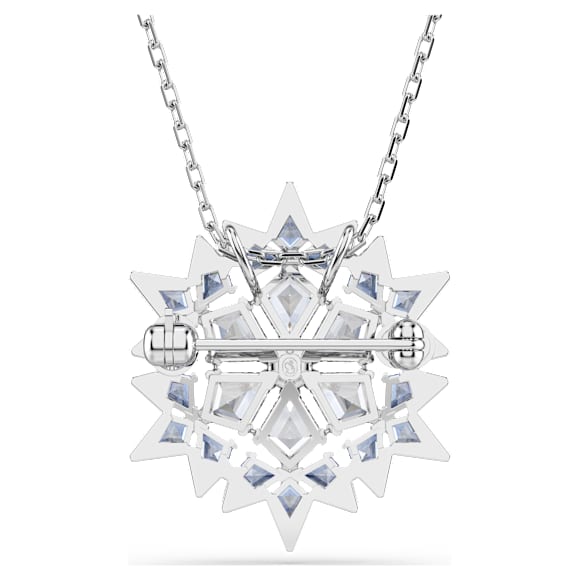 Magic pendant and brooch, Snowflake, Blue, Rhodium plated - Swarovski, 5737619