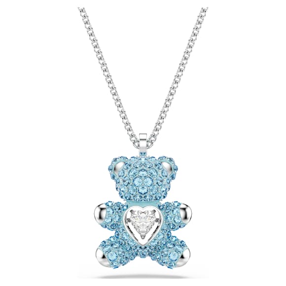 Pendentif Teddy, Ours, Bleu, Métal rhodié - Swarovski, 5737620