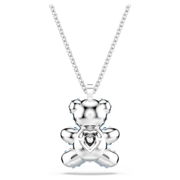 Teddy 链坠, 熊, 蓝色, 镀铑 - Swarovski, 5737620