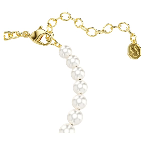 Idyllia 手链, 仿水晶珍珠, 圆形切割, 泰迪熊, 金色, 金色饰面 - Swarovski, 5737622