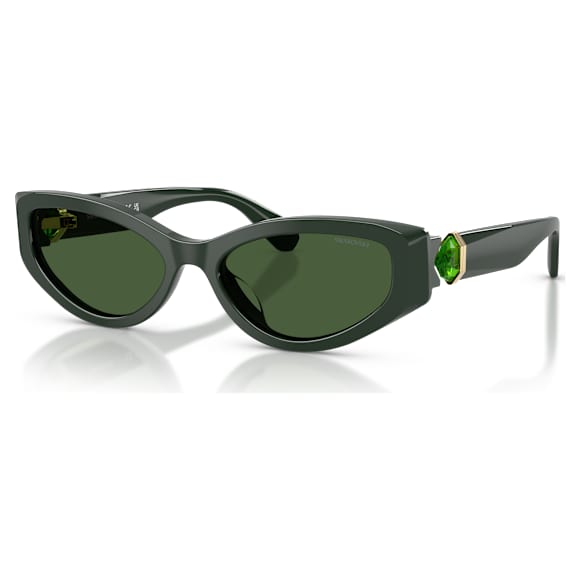 Sunglasses, Cat-eye shape, SK6045, Green - Swarovski, 5737917