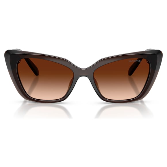 Sunglasses, Cat-eye shape, SK6047, Dark brown - Swarovski, 5737923