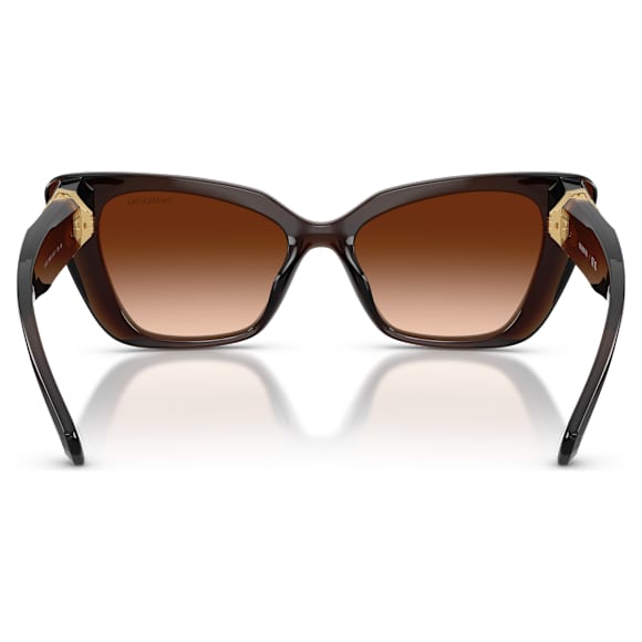 Sunglasses, Cat-eye shape, SK6047, Dark brown - Swarovski, 5737923