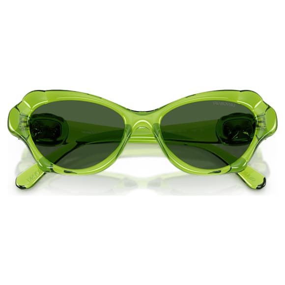 Okulary przeciwsłoneczne, W kształcie poduszki, SK6050, Zielone - Swarovski, 5738139