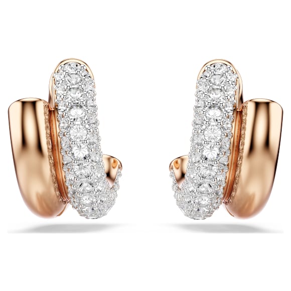 Dextera フープピアス, ラウンドカット, ミニ, ホワイト, ローズ