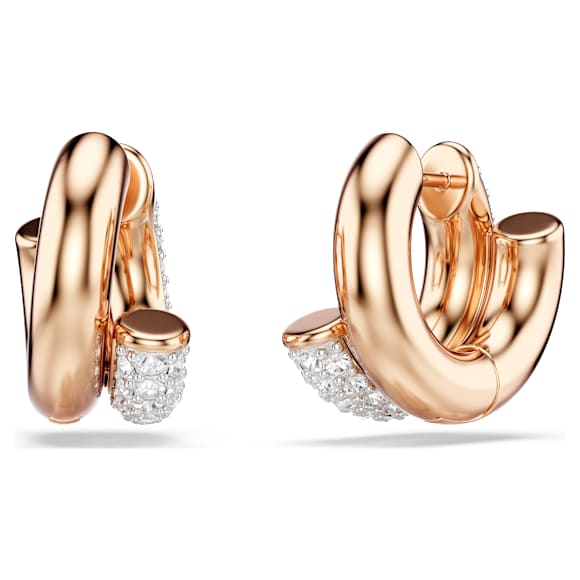 Dextera Kreolen, Rundschliff, Mini, Weiß, 18K Roségoldbeschichtet - Swarovski, 5738198