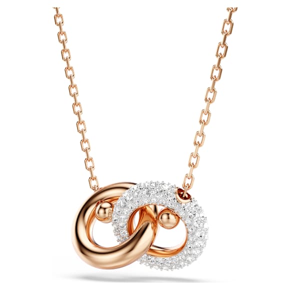 Dextera 鏈墜, 圓形切割, 白色, 鍍金（玫瑰金色飾面） - Swarovski, 5738200
