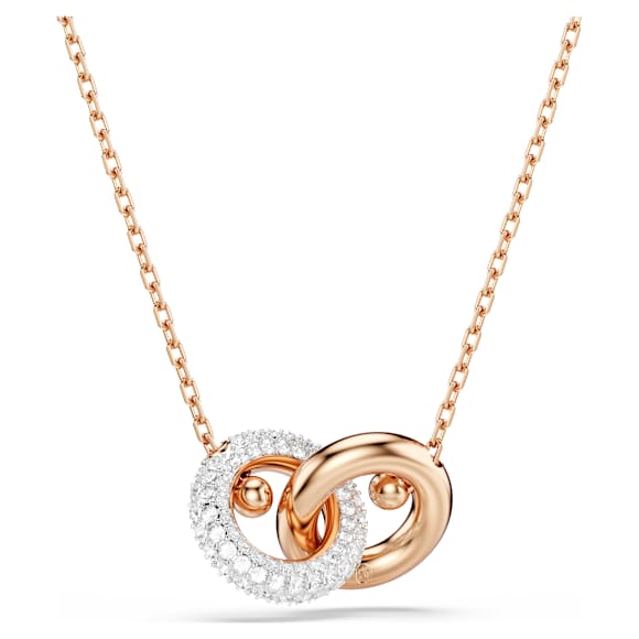 Dextera 펜던트, 라운드 컷, 화이트, 18K 로즈 골드 피니시 - Swarovski, 5738200