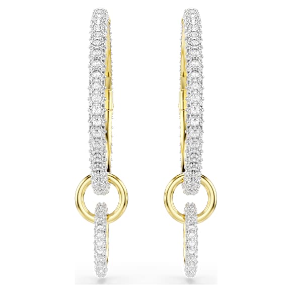 Kolczyki kreole Dextera, Szlif okrągły, Białe, Wykończenie z 18-karatowego złota - Swarovski, 5738201