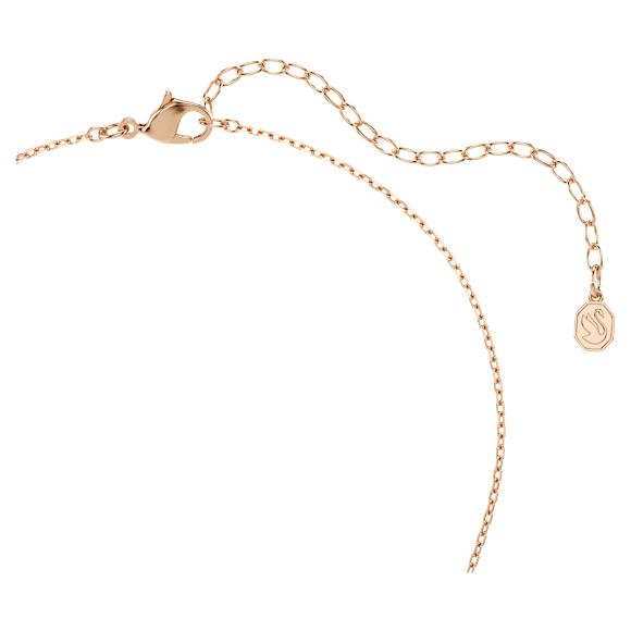 Pandantiv Swan, Tăieturi mixte, Lebădă, Alb, Placat cu nuanță roz-aurie - Swarovski, 5738203