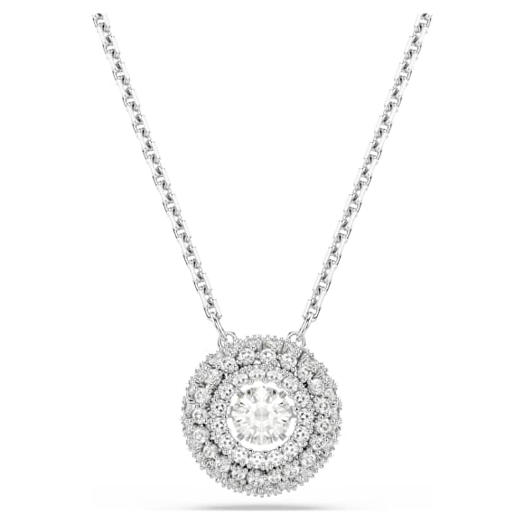 Sublima 鏈墜, 圓形切割, 白色, 鍍白金色 - Swarovski, 5738246
