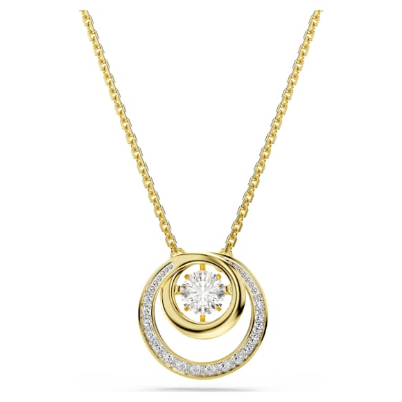 Přívěsek Hyperbola, Kulatý výbrus, Bílá, Povrchová úprava z 18k zlata - Swarovski, 5738248