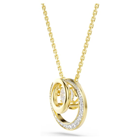 Hyperbola 链坠, 圆形切割, 白色, 金色饰面 - Swarovski, 5738248