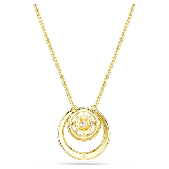 Hyperbola 펜던트, 라운드 컷, 화이트, 18K 골드 피니시 - Swarovski, 5738248