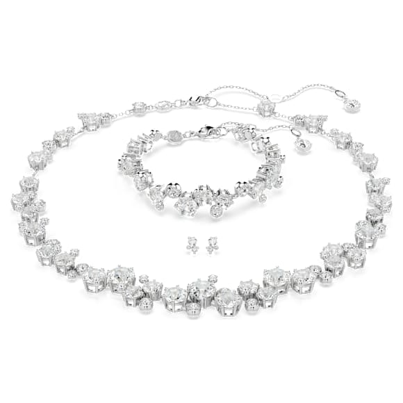 Constella set, Mixed cuts, White, Rhodium plated - Swarovski, 5738285